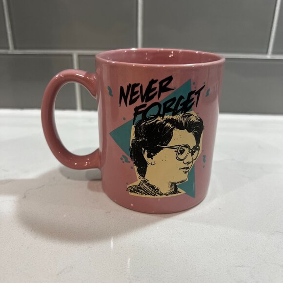 Stranger Things Netflix Official Loungefly 'Never Forget' Barb Coffee Mug Pink - Picture 2 of 4
